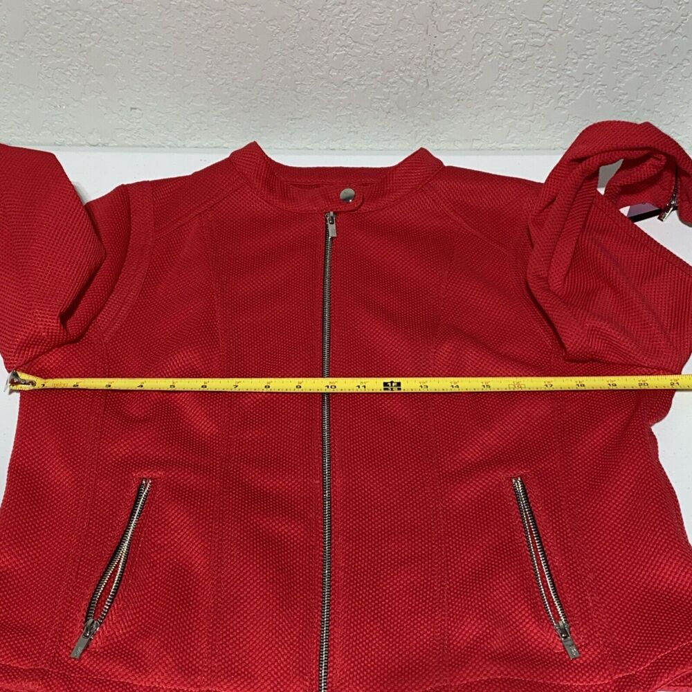 Black Rivet Wilsons Leather Women's Moto Jacket Firecracker Red Zip Up Sz XL NEW - Picture 3 of 9